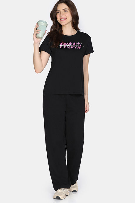 Zivame Knit Cotton Sleep Top - Black Beauty — image 5